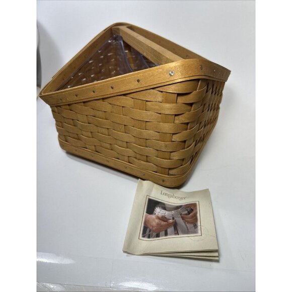 Vtg LONGABERGER SPIN ORGANIZER BASKET, LAZY SUSAN, TWO PROTECTORS, 2005 - Picture 6 of 13